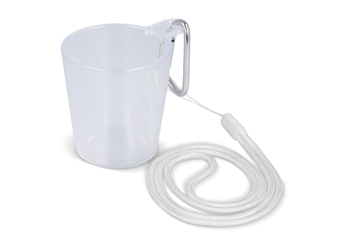 Verre à shot personnalisé avec cordon tour de cou Transparent Blanc